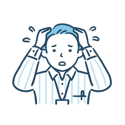 頭を抱える男性のイラスト