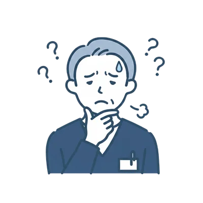 悩む男性のイラスト