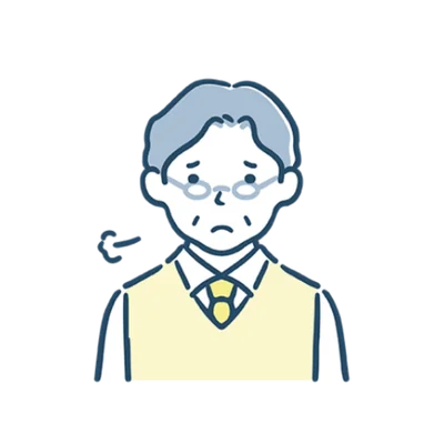 ため息をつく男性のイラスト